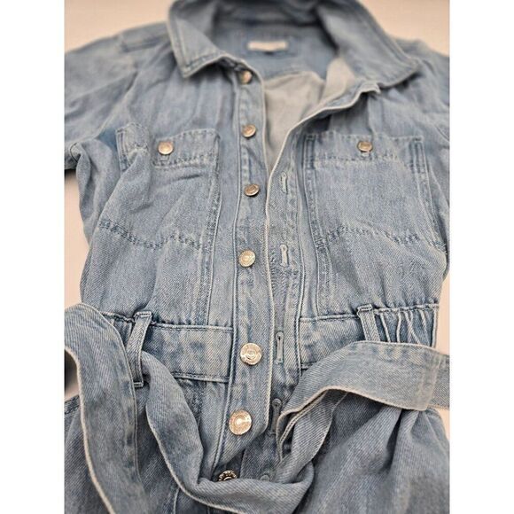 Loft Womens Denim Romper With Belt Size 8 - Picture 4 of 7